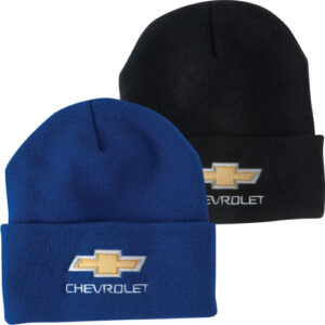 KNIT CAP WITH GOLD BOW TIE