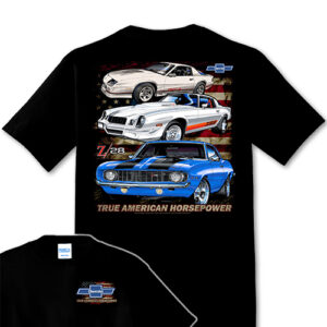CHEVY CAMARO WITH OLD GLORY T-SHIRT