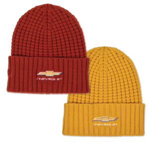 GOLD BOWTIE WAFFLE BEANIE