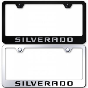 SILVERADO STAINLESS STEEL LICENSE PLATE FRAME