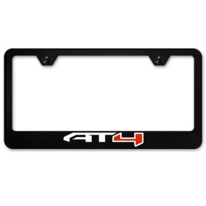 AT4 RED STAINLESS STEEL LICENSE PLATE FRAME